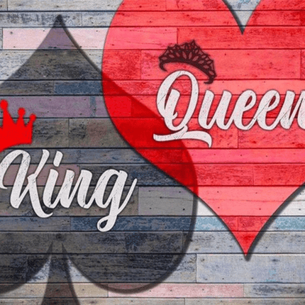 King und Queen mit zwei Herzen - 5D DIY Diamond Painting