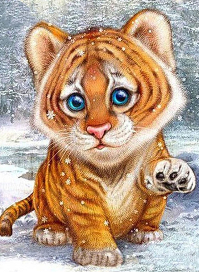 Kleiner Tiger im Winter - 5D DIY Diamond Painting