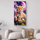 Kleiner Tiger mit Mond - 5D DIY Diamond Painting