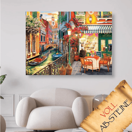 Kleines Restaurant in Venedig - Voll AB 5D DIY Diamond Painting