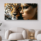 Leopard und Frau - 5D DIY Diamond Painting