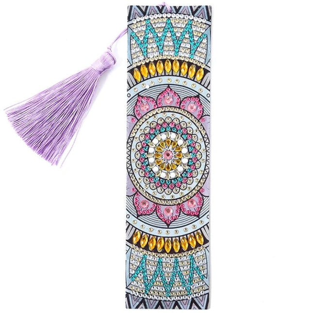 Lesezeichen Mandala gelb/pink - Diamond Painting