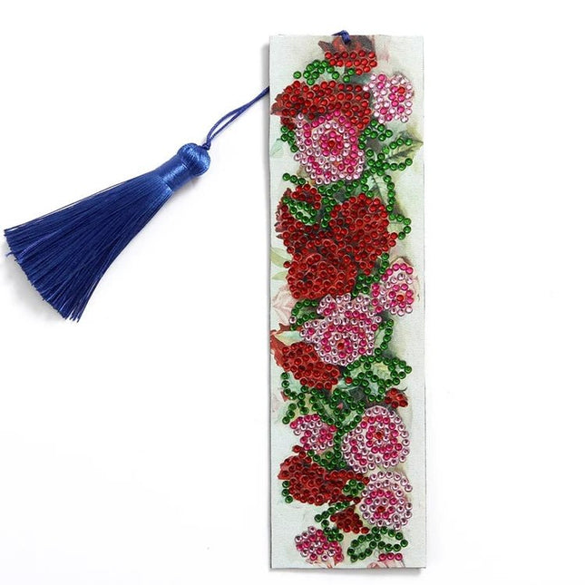 Lesezeichen rote Blumen - Diamond Painting