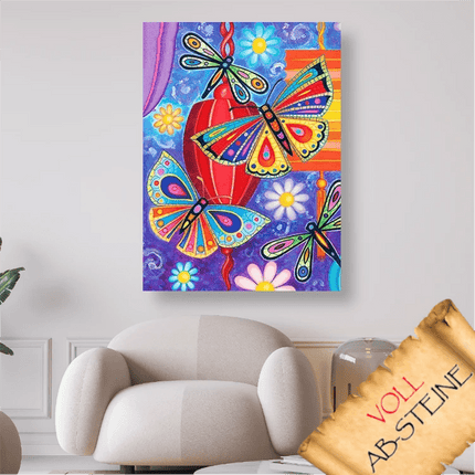 Libellen und Schmetterlinge - Voll AB 5D DIY Diamond Painting