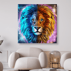 Löwe Blau Rot - 5D DIY Diamond Painting