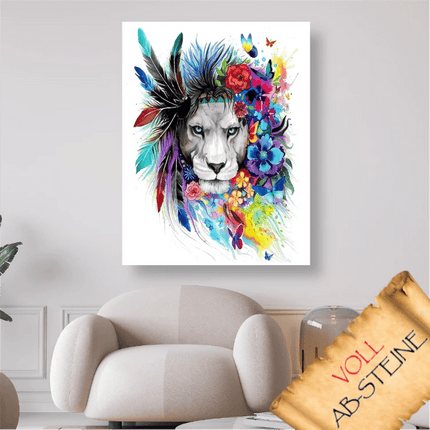 Löwe der Blumen - Voll AB 5D DIY Diamond Painting