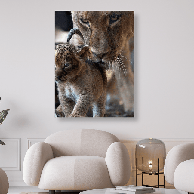Löwenjunges mit Mutter - 5D DIY Diamond Painting