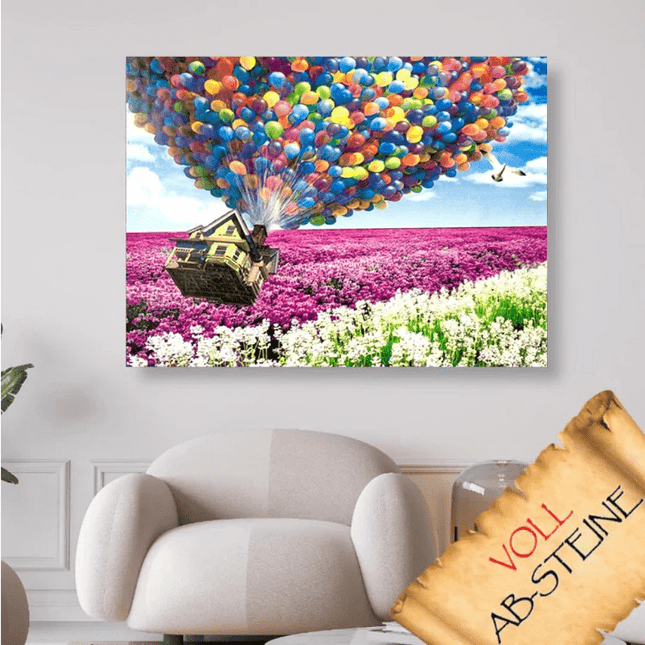 Luftballons und das Haus - Voll AB 5D DIY Diamond Painting