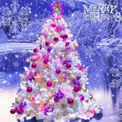 Merry Christmas Weihnachtsbaum und Eiskristalle - Voll AB 5D DIY Diamond Painting