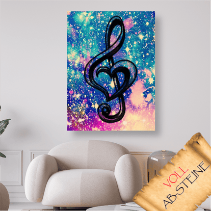 Notenschlüssel der Liebe - Voll AB 5D DIY Diamond Painting