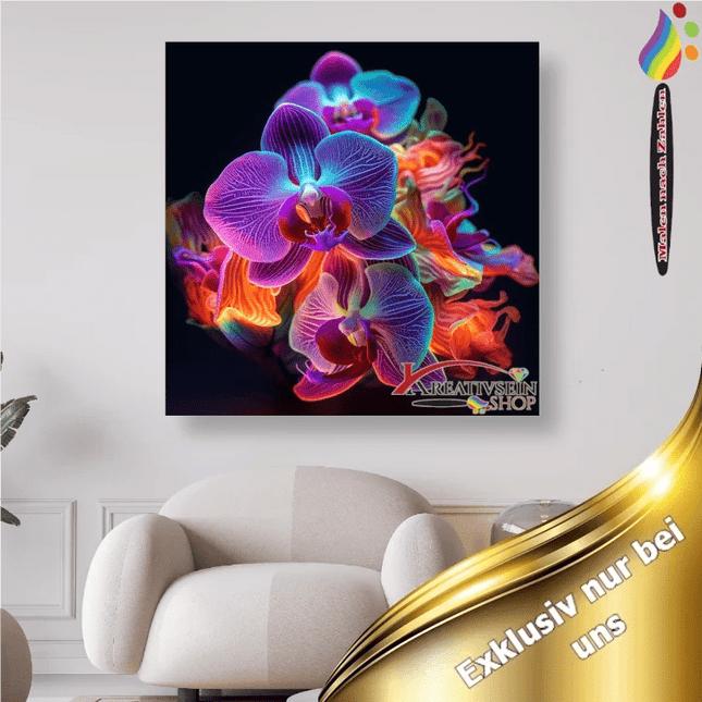 Orchideen Multicolor - Malen nach Zahlen