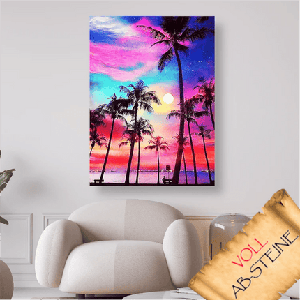 Palmen, Strand und Sonne - Voll AB 5D DIY Diamond Painting
