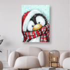 Pinguin mit rotem Schal - 5D DIY Diamond Painting