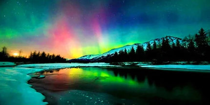 Polarlichter und Berge - 5D DIY Diamond Painting
