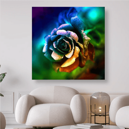 Rose mit bunten Blütenblättern - 5D DIY Diamond Painting