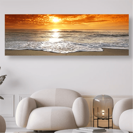 Roter Himmel und das Meer - 5D DIY Diamond Painting
