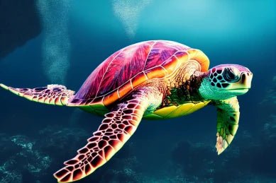 Schildkröte 50x75cm 50 Farben - VOLL AB 5D DIY Diamond Painting