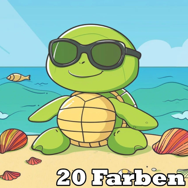 Schildkröte am Strand Kindermotiv - 5D DIY Diamond Painting