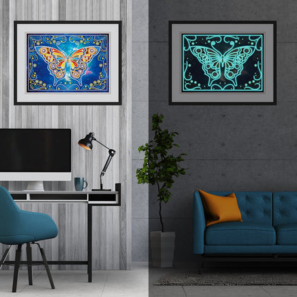 Schmetterling - Glow in the Dark Diamond Painting