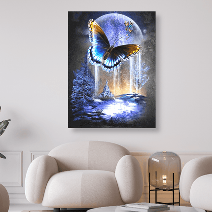 Schmetterling im Winter - 5D DIY Diamond Painting