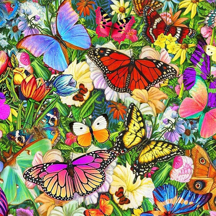 Schmetterlinge auf der Blumenwiese - Voll AB 5D DIY Diamond Painting