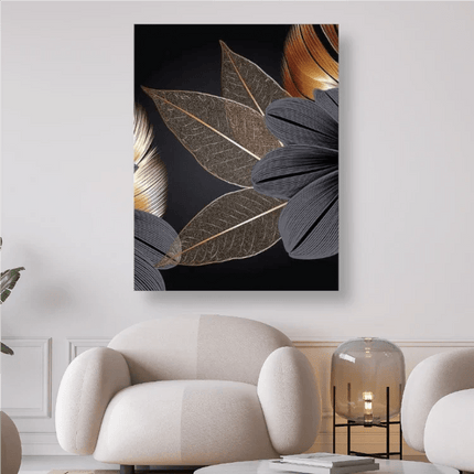 Schwarz und Gold Blätter - 5D DIY Diamond Painting