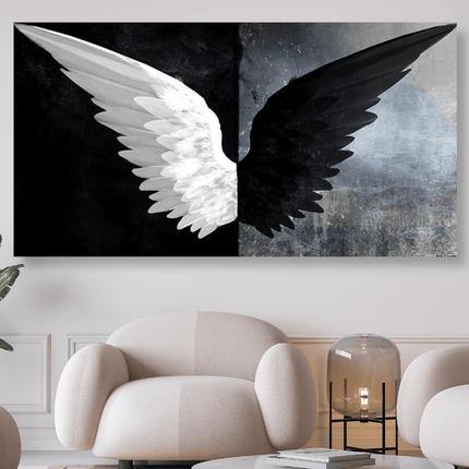Schwarz Weiss Engels Flügel - 5D DIY Diamond Painting