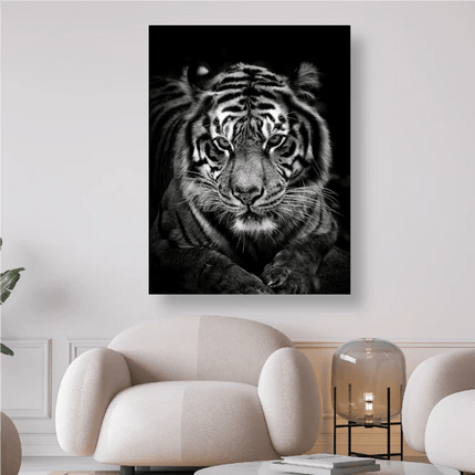 Schwarz/Weisser Tigerkopf - 5D DIY Diamond Painting