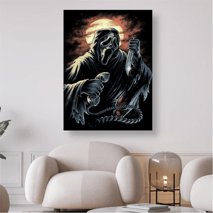 Scream am Telefon bei Vollmond - 5D DIY Diamond Painting