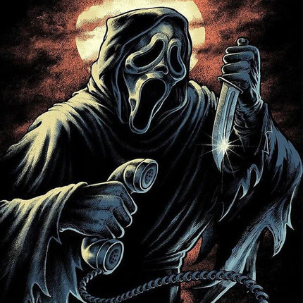 Scream am Telefon bei Vollmond - 5D DIY Diamond Painting