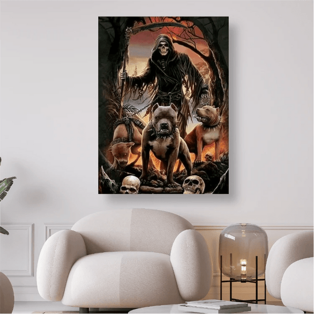 Sensenmann mit Hunden - 5D DIY Diamond Painting