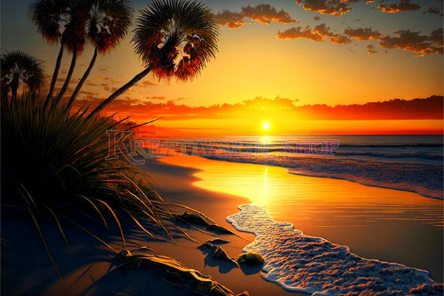 Sonnenuntergang am Meer - 5D DIY Diamond Painting
