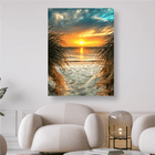 Sonnenuntergang am Meer mit schönem weissen Sand - 5D DIY Diamond Painting