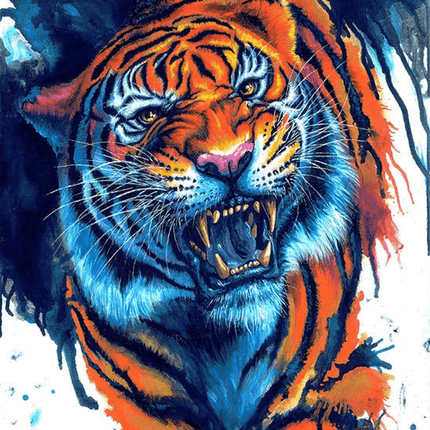 Tiger in Angriffsstellung - 5D DIY Diamond Painting