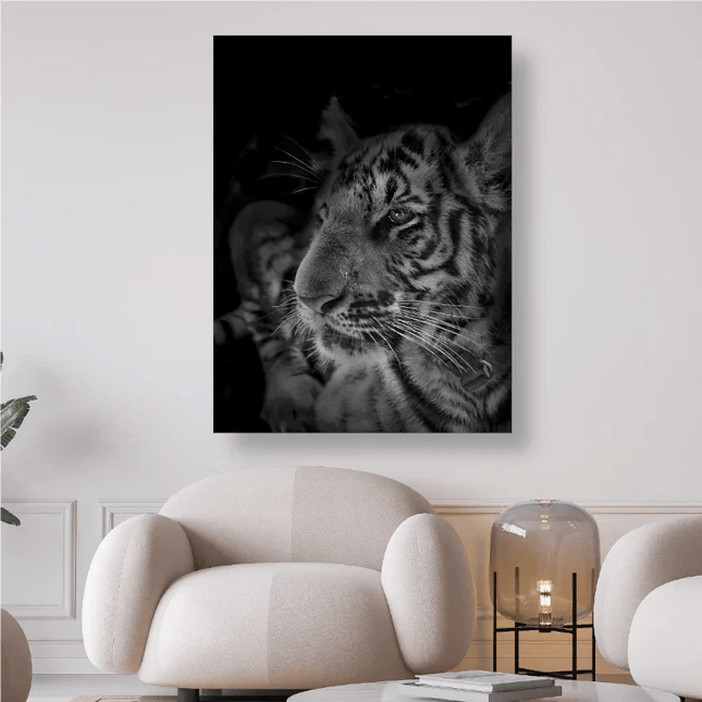 Tiger in schwarz weiss - 5D DIY Diamond Painting