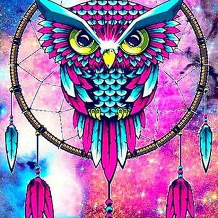 Traumfänger Eule - Voll AB 5D DIY Diamond Painting