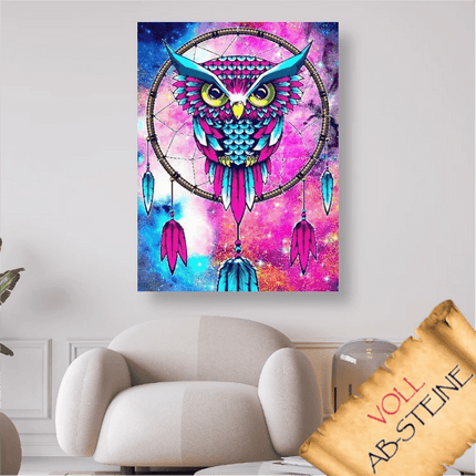 Traumfänger Eule - Voll AB 5D DIY Diamond Painting