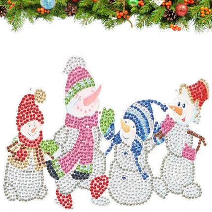 Vier Schneemänner Aufhänger - Diamond Painting