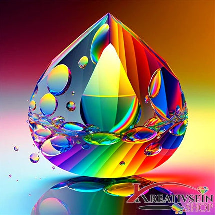 Wassertropfen in Regenbogenfarben - Malen nach Zahlen