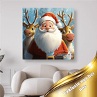 Weihnachtsmann mit 2 Rentieren - 5D DIY Diamond Painting