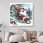 Weihnachtsmann mit Zweigen auf Schlitten - 5D DIY Diamond Painting