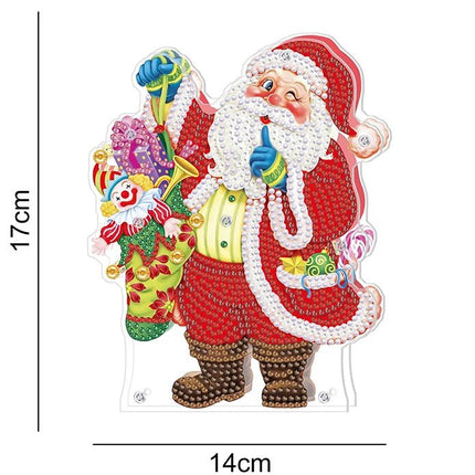 Weihnachtsmann und Geschenksack mit LED - Diamond Painting