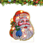Weihnachtsmannkopf mit LED - Diamond Painting