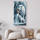 Weisse Löwen mit Frau - 5D DIY Diamond Painting