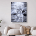 Weisser Tiger auf Felsen - 5D DIY Diamond Painting