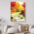 Wunderschön Bunt gefärbte Bäume mit Fluss - 5D DIY Diamond Painting