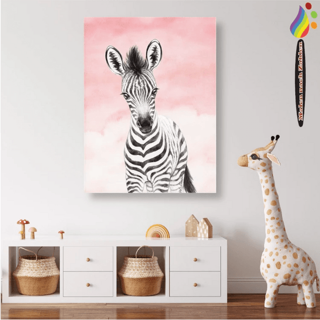 Zebra Motiv Kinderzimmer - Malen nach Zahlen