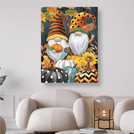 Zwerge im Herbst mit Kürbisen - 5D DIY Diamond Painting